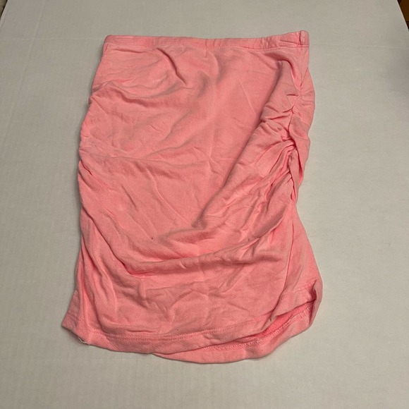 Sundry Pop Peach Ruched Seam Bodycon Mini Skirt NWT Size 0 - Picture 3 of 7